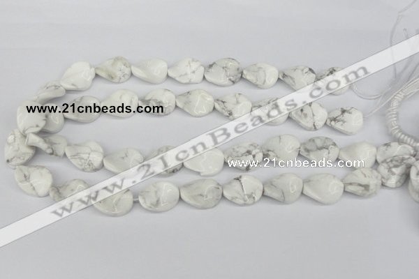 CTW82 15.5 inches 15*20mm twisted oval white howlite turquoise beads