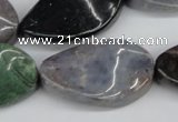 CTW92 15.5 inches 18*30mm twisted oval Indian agate gemstone beads