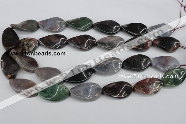 CTW92 15.5 inches 18*30mm twisted oval Indian agate gemstone beads