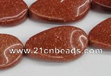 CTW94 15.5 inches 18*30mm twisted oval goldstone gemstone beads