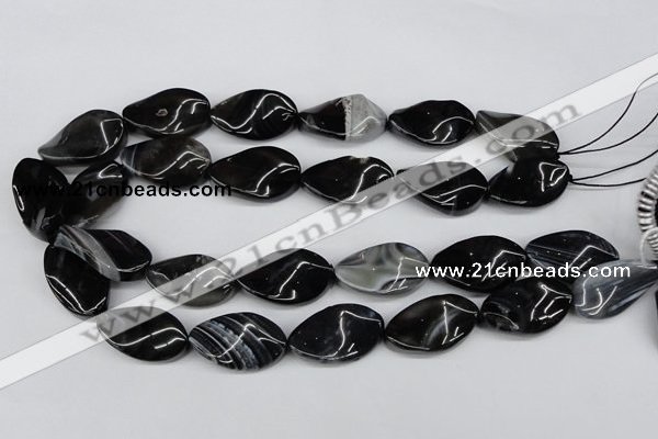 CTW96 15.5 inches 18*30mm twisted oval madagascar agate beads