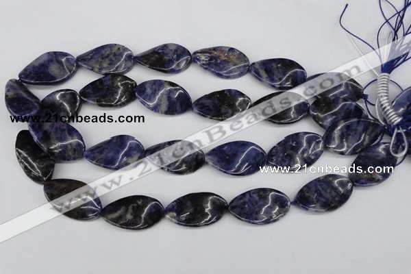 CTW97 15.5 inches 18*30mm twisted oval sodalite gemstone beads