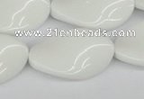 CTW99 15.5 inches 18*30mm twisted oval white agate gemstone beads