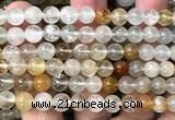 CTZ22 15 inches 8mm round yellow topaz quartz beads wholesale