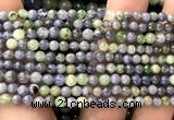 CTZ540 15 inches 4mm round tanzanite & tsavorite beads