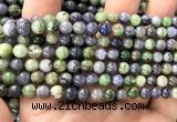 CTZ542 15 inches 6mm round tanzanite & tsavorite beads