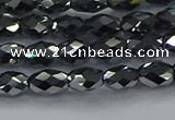 CTZ646 15.5 inches 5*8mm faceted rice terahertz beads wholesale