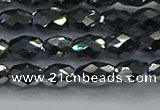 CTZ647 15.5 inches 6*9mm faceted rice terahertz beads wholesale