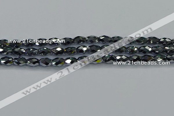 CTZ648 15.5 inches 7*11mm faceted rice terahertz beads wholesale