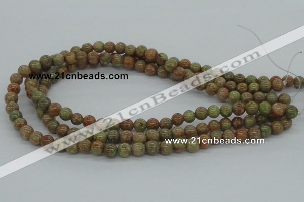 CUG02 15.5 inches 8mm round unakite gemstone beads wholesale