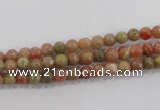 CUG100 15.5 inches 4mm round Chinese unakite beads wholesale
