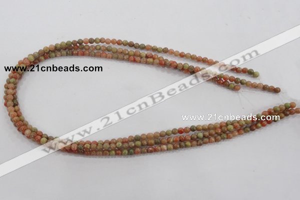 CUG100 15.5 inches 4mm round Chinese unakite beads wholesale