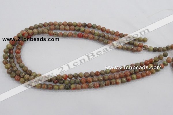 CUG101 15.5 inches 6mm round Chinese unakite beads wholesale