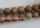 CUG103 15.5 inches 10mm round Chinese unakite beads wholesale