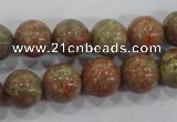 CUG104 15.5 inches 12mm round Chinese unakite beads wholesale