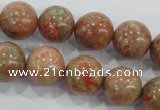 CUG105 15.5 inches 14mm round Chinese unakite beads wholesale