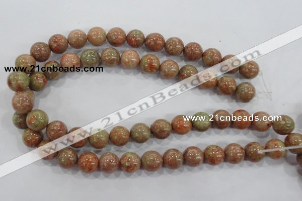 CUG105 15.5 inches 14mm round Chinese unakite beads wholesale