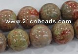 CUG106 15.5 inches 16mm round Chinese unakite beads wholesale