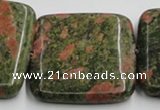 CUG52 16 inches 40*40mm square natural unakite gemstone beads wholesale