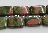 CUG53 16 inches 13*18mm rectangle natural unakite gemstone beads