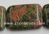 CUG55 16 inches 30*40mm rectangle natural unakite gemstone beads