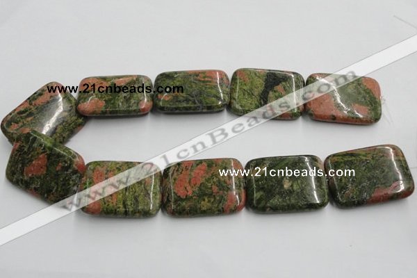 CUG55 16 inches 30*40mm rectangle natural unakite gemstone beads