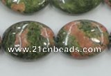 CUG62 16 inches 18*25mm oval natural unakite gemstone beads wholesale