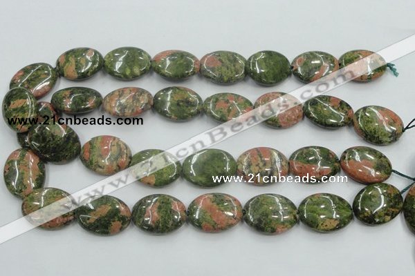 CUG62 16 inches 18*25mm oval natural unakite gemstone beads wholesale