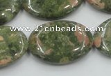 CUG63 16 inches 22*30mm oval natural unakite gemstone beads wholesale