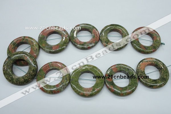 CUG77 15.5 inches 40mm donut unakite gemstone beads wholesale