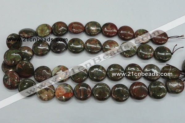 CUJ01 15.5 inches 20mm flat round autumn jasper gemstone beads