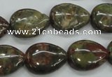 CUJ04 15.5 inches 15*20mm flat teardrop autumn jasper gemstone beads