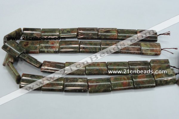 CUJ09 15.5 inches 18*25mm flat tube autumn jasper gemstone beads