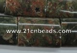 CUJ10 15.5 inches 22*30mm flat tube autumn jasper gemstone beads