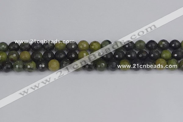 CUJ101 15.5 inches 6mm faceted round African green autumn jasper beads