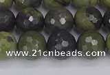 CUJ103 15.5 inches 10mm faceted round African green autumn jasper beads