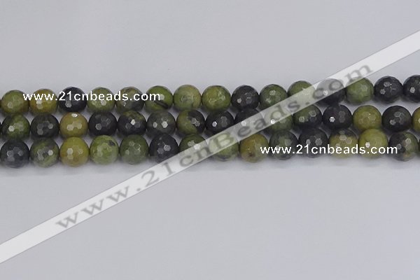 CUJ103 15.5 inches 10mm faceted round African green autumn jasper beads