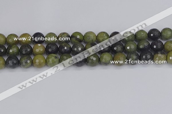 CUJ104 15.5 inches 12mm faceted round African green autumn jasper beads