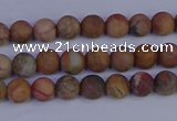 CVJ10 15.5 inches 4mm round matte venus jasper beads wholesale