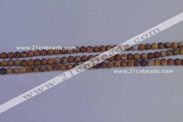 CVJ10 15.5 inches 4mm round matte venus jasper beads wholesale