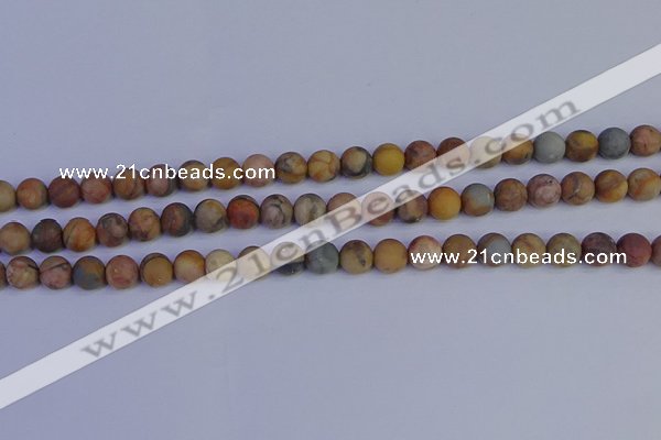 CVJ12 15.5 inches 8mm round matte venus jasper beads wholesale