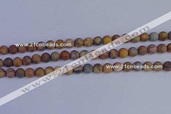 CVJ14 15.5 inches 10mm round matte venus jasper beads wholesale