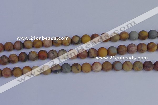 CVJ15 15.5 inches 12mm round matte venus jasper beads wholesale