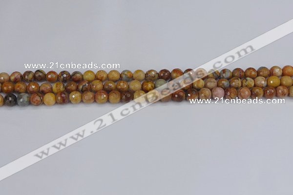 CVJ21 15.5 inches 4mm faceted round venus jasper beads wholesale