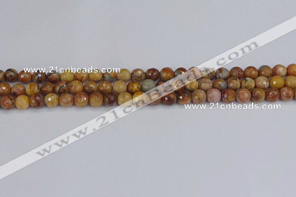 CVJ22 15.5 inches 6mm faceted round venus jasper beads wholesale