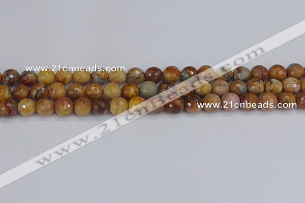 CVJ23 15.5 inches 8mm faceted round venus jasper beads wholesale