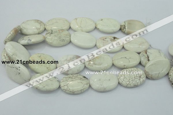 CWB02 15.5 inches 25*35mm oval natural white howlite gemstone beads