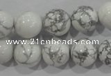 CWB205 15.5 inches 14mm round natural white howlite beads wholesale