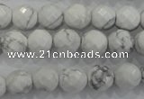 CWB213 15.5 inches 10mm faceted round natural white howlite beads