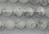 CWB214 15.5 inches 12mm faceted round natural white howlite beads